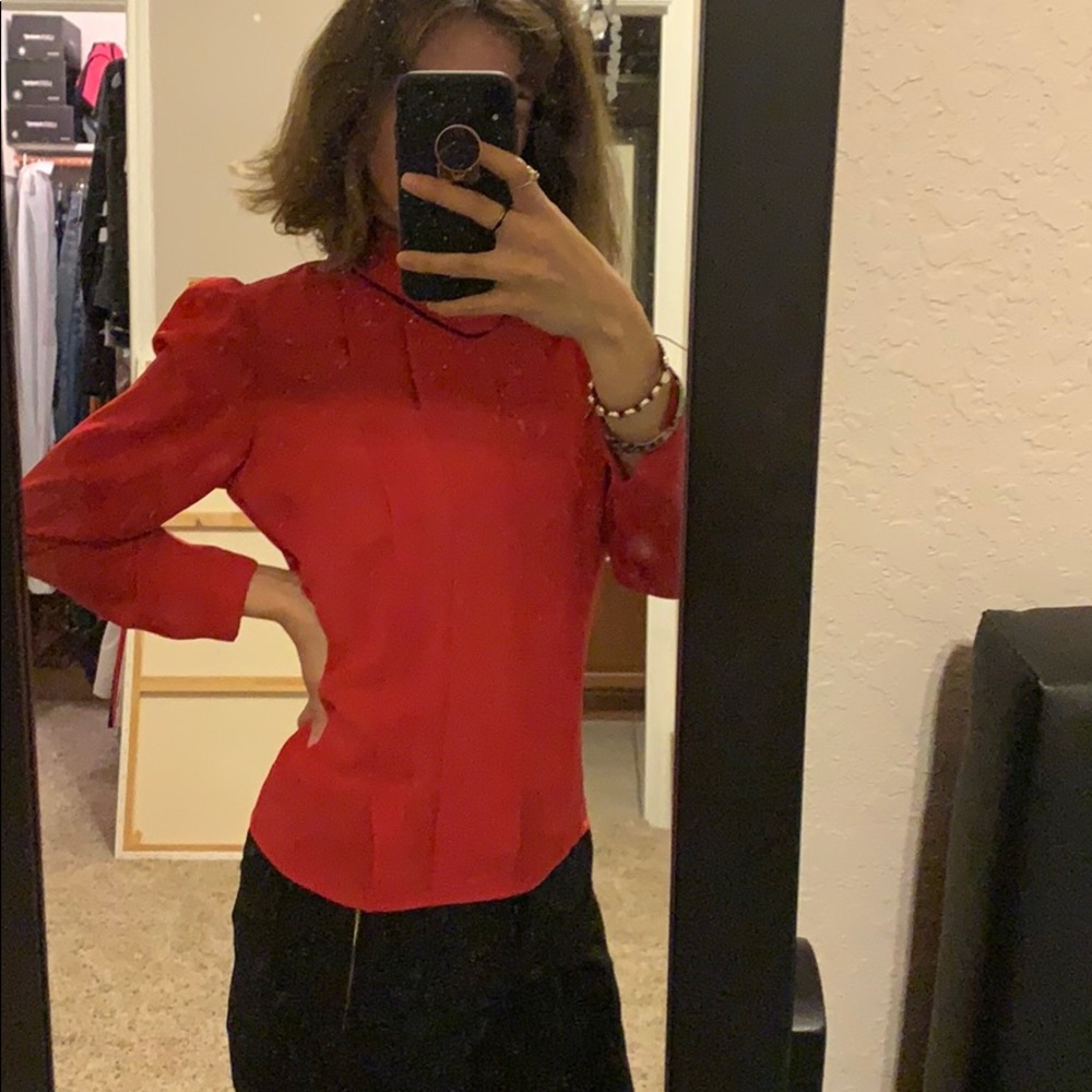 vintage red dress shirt